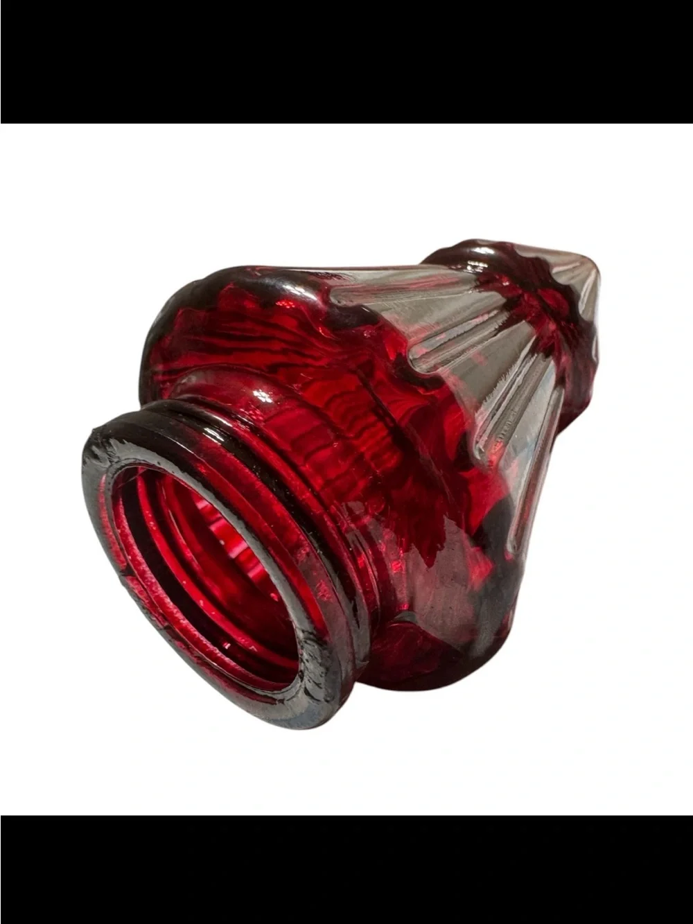 Set Of 7 Red Glass Christmas Trees For Christmas Crafting or Decor
